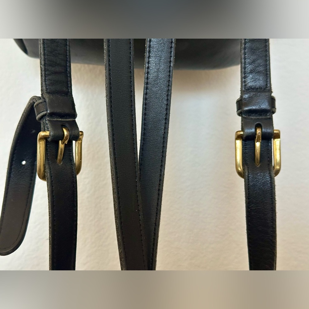 Vintage Coach Black Leather Daypack (#9960) - Picture 2 of 5